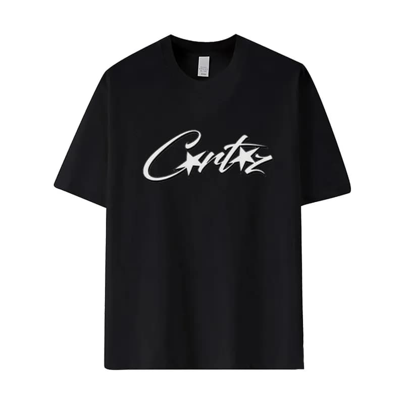 Graphic Tee Corteiz Script — 黑色  棉corteiz