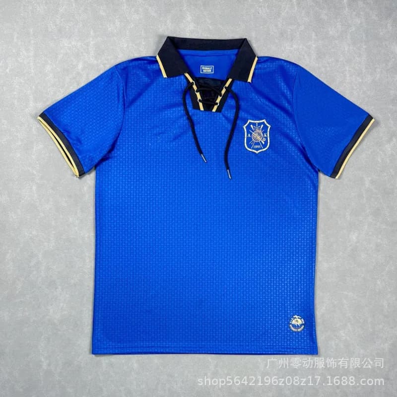 Palace Lace-Up Polo Royal Blue with Black and Gold Trim
