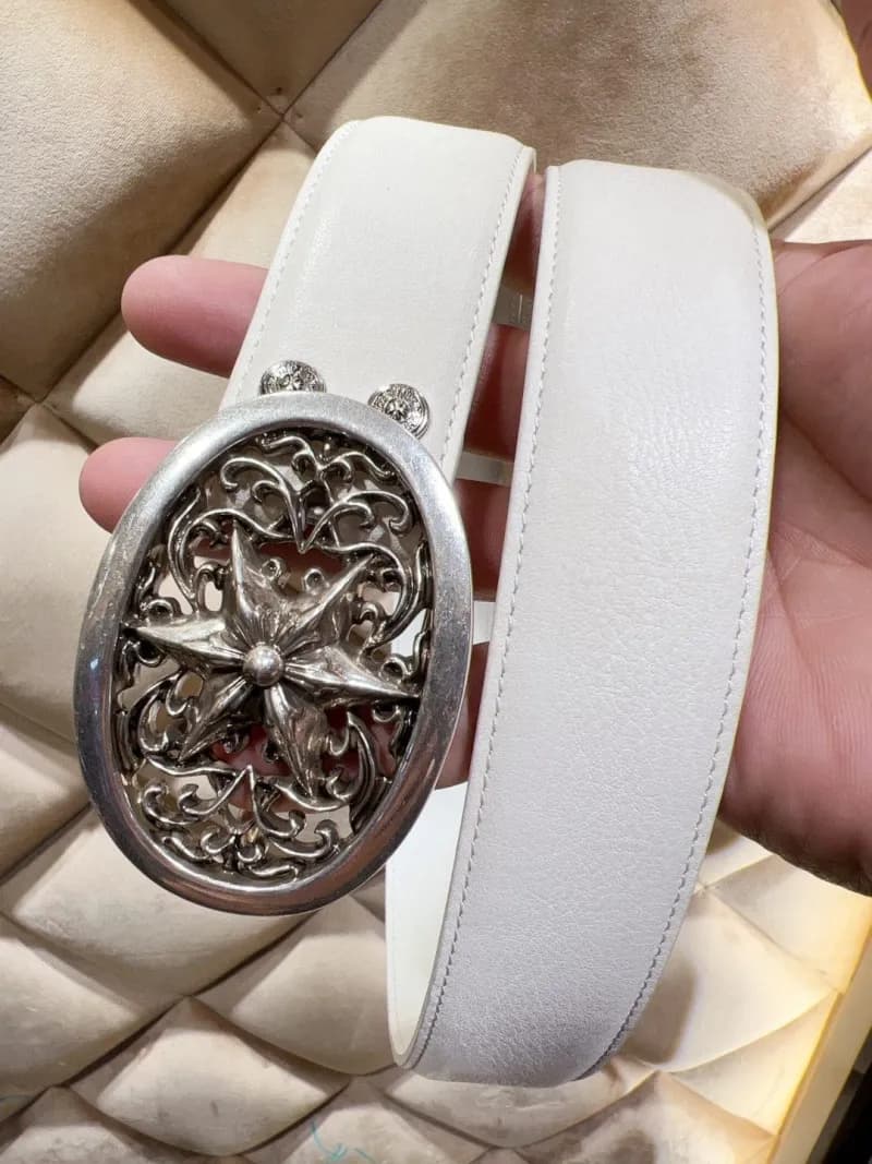 Chrome Hearts Cross Buckle Belt Embossed Cross Strap — 图十六3.8cm宽