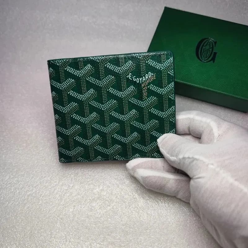 Goyard Saint Louis Wallet Green Goyardine Canvas