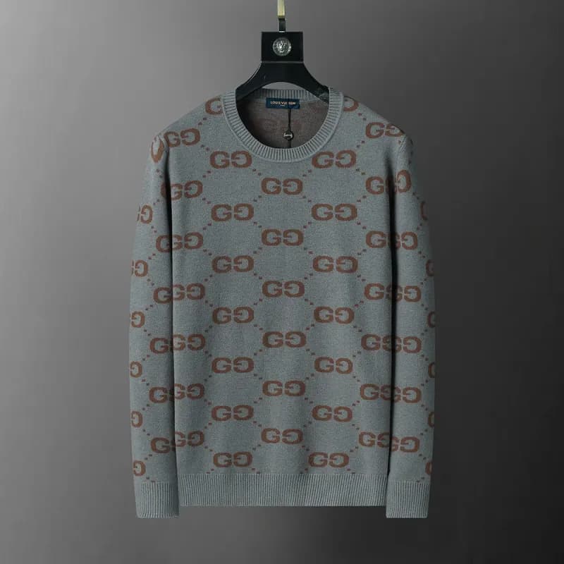 Givenchy Logo Knit Sweater Stripe Logo — 3112 gray