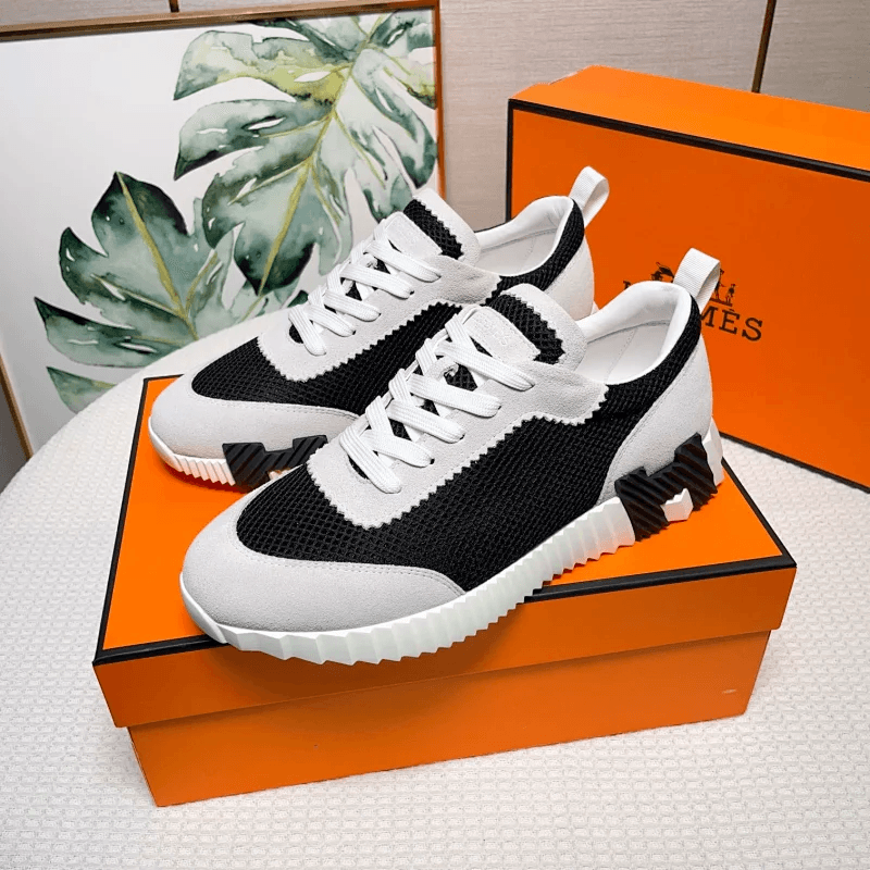 Hermès Sneaker Black and White Mesh