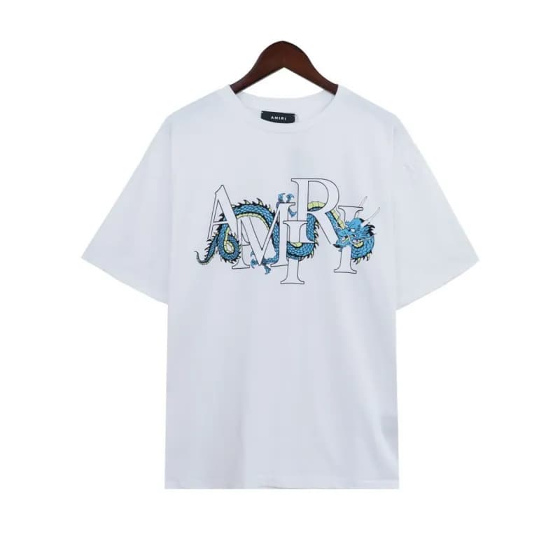 Amiri Logo T-Shirt Embroidered Script — 2189 白