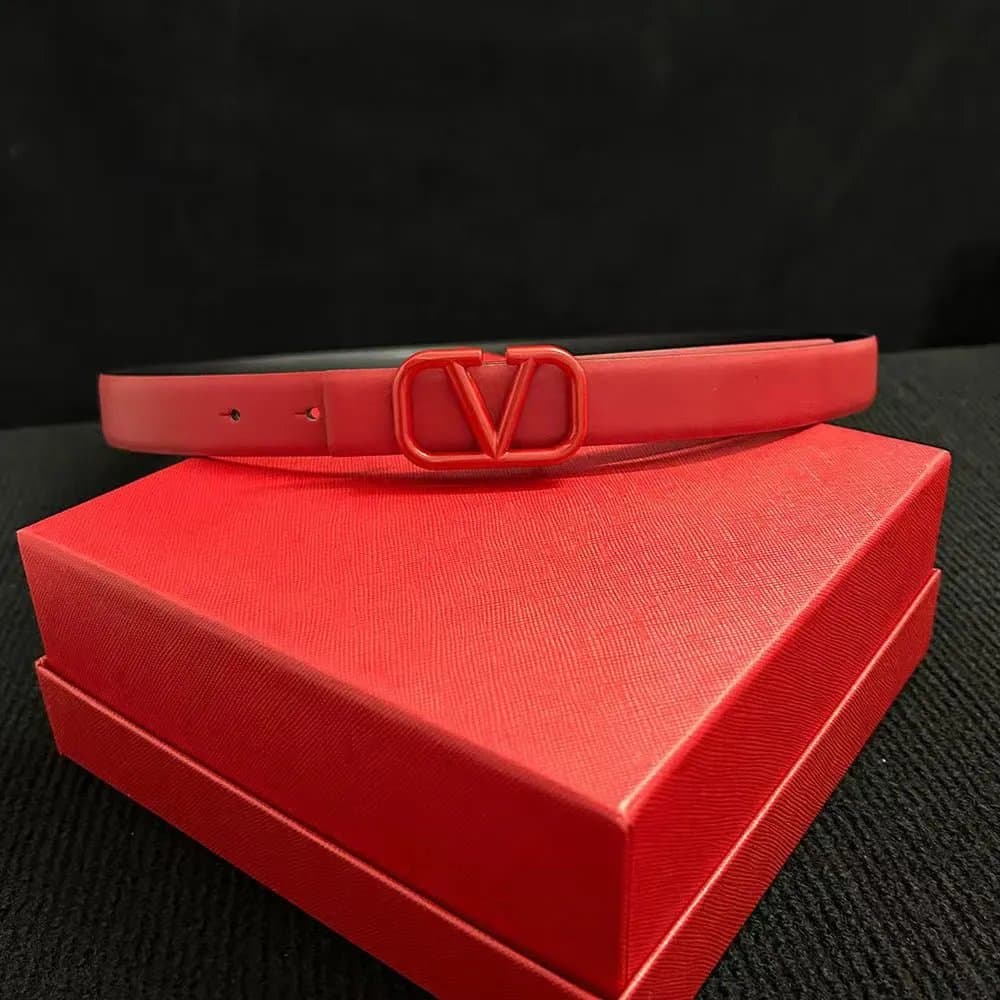 Valentino VLogo Belt Monochrome Red
