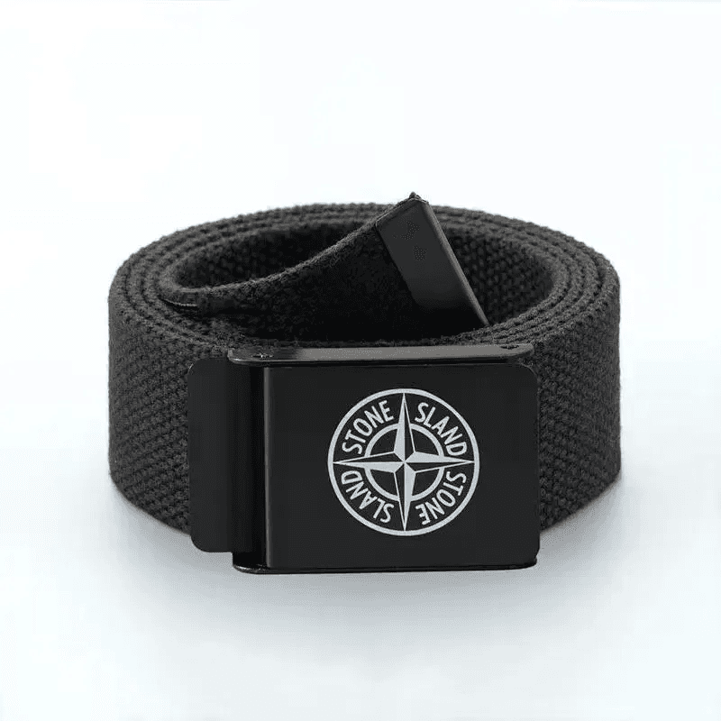 Stone Island Compass Belt Black Canvas