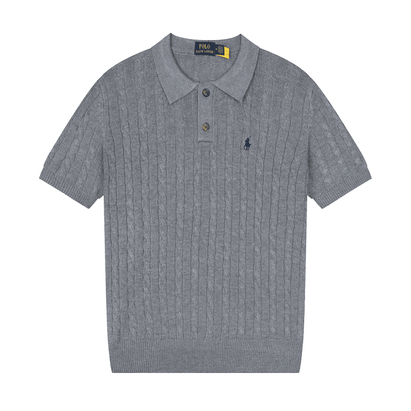 Polo Ralph Lauren Cable Knit Polo Navy — 607灰色黑