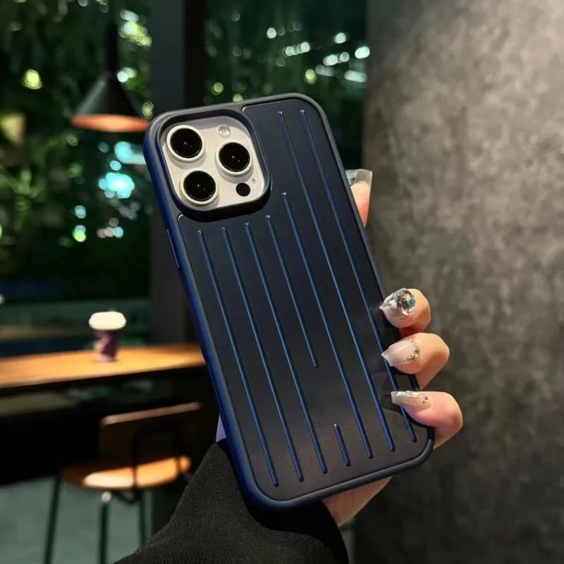 Apple iPhone Case Textured Ribbed Design — 宝蓝-手机壳