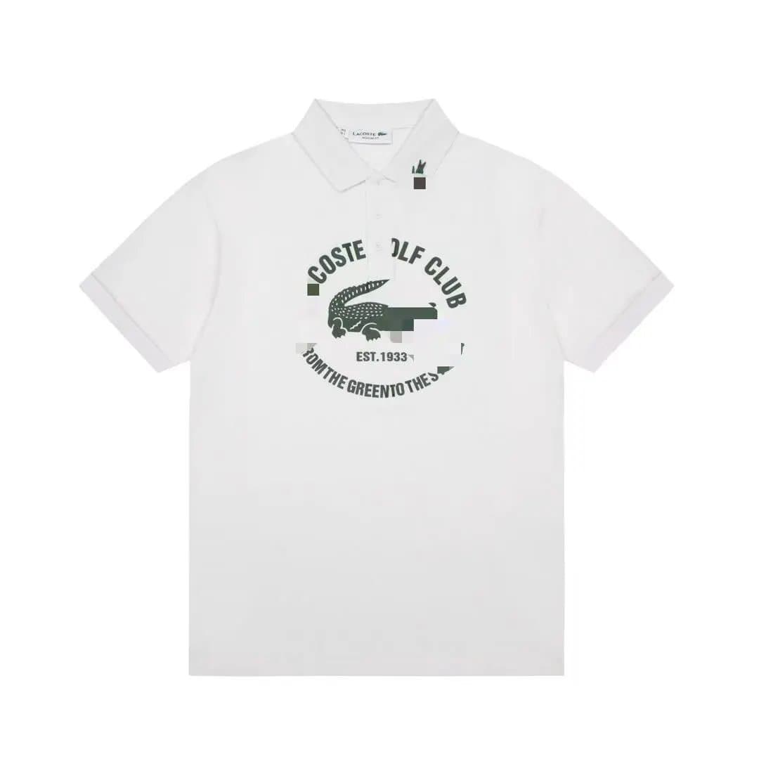 Lacoste Classic Logo Tee Big Croc — 白色全绿图案