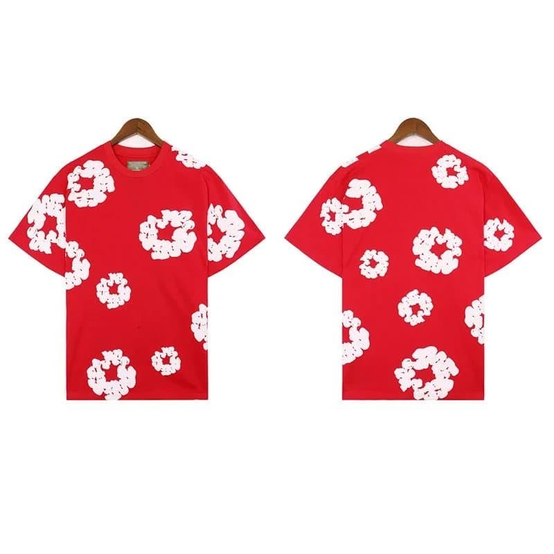 Balenciaga Printed Shorts Cloud Logo — 红色短袖