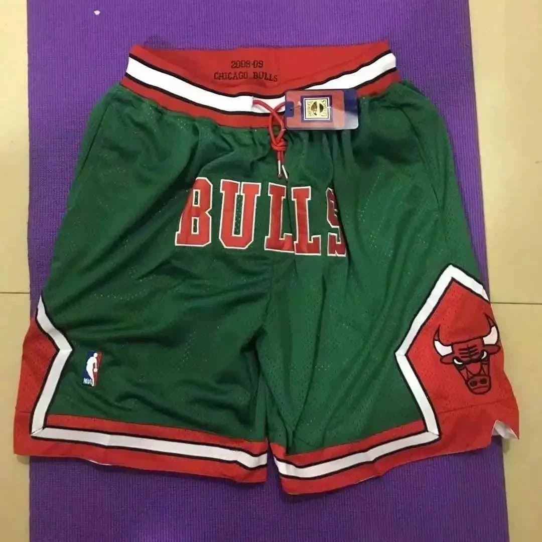 NBA Seattle SuperSonics Shorts 1995-96 Throwback — 口袋裤公牛bulls绿色密绣球裤