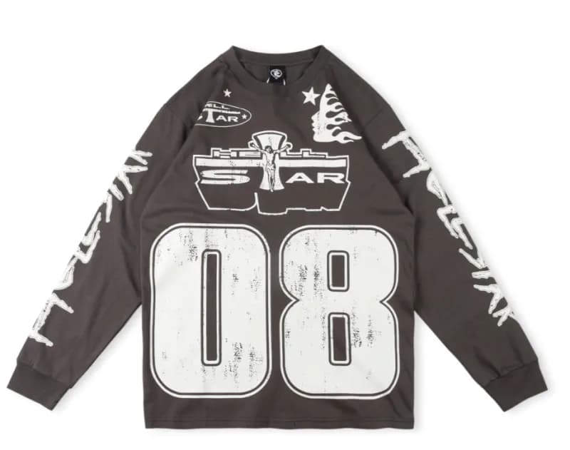 Hellstar Long Sleeve Tee Brain Helmet Graphic — 13