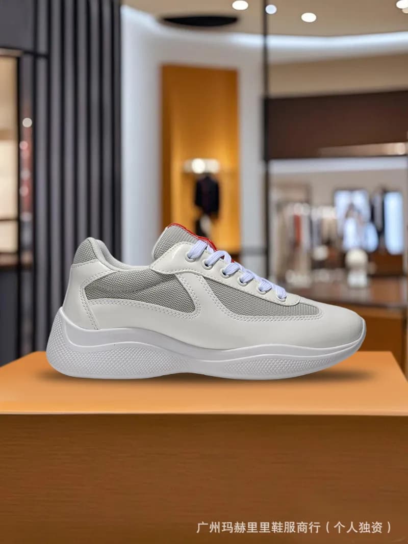 Prada Linea Rossa Sneaker White Grey Red Trim