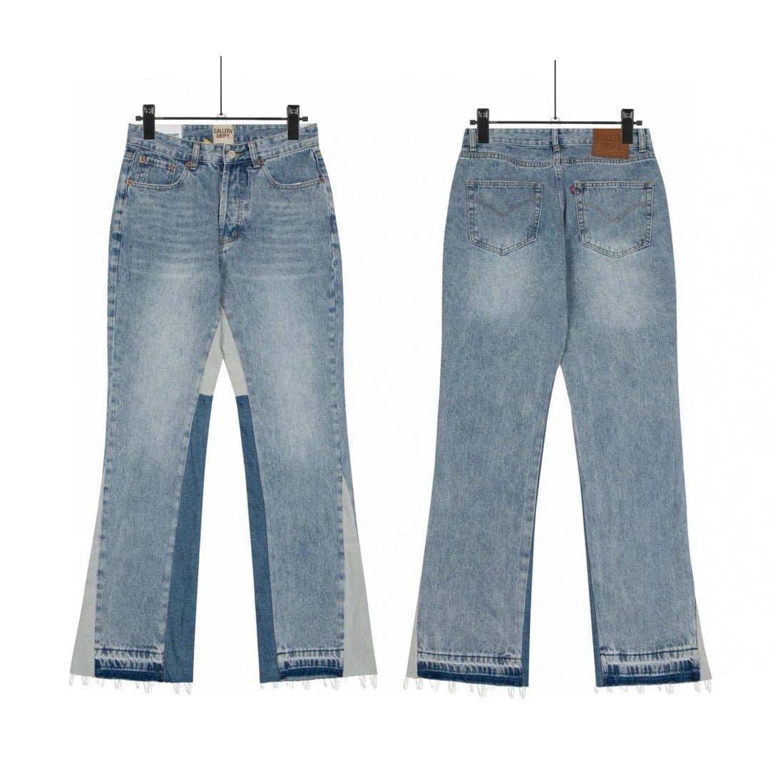 Gucci × Gallery Dept. Flared Jeans GG Patch & Bleach Wash — KL8018