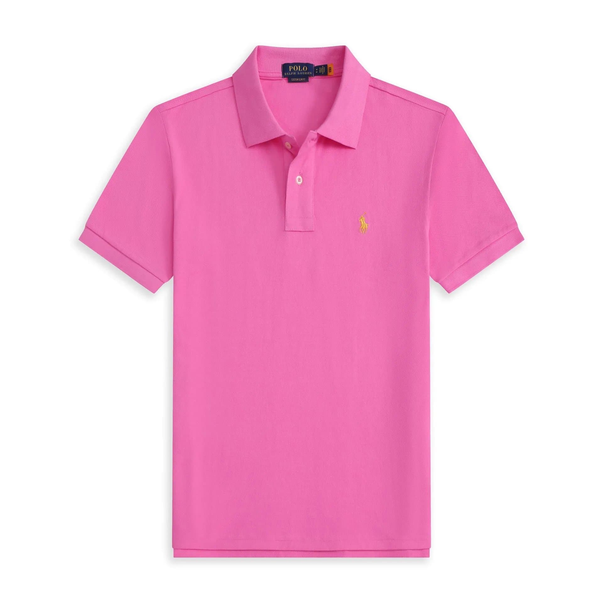 Polo Ralph Lauren Polo Shirt Heather Grey — 玫红色黄标没XXL