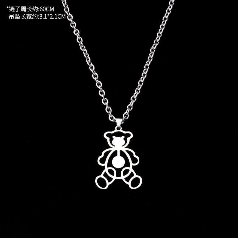 Teddy Bear Pendant Necklace Outline Bear Charm