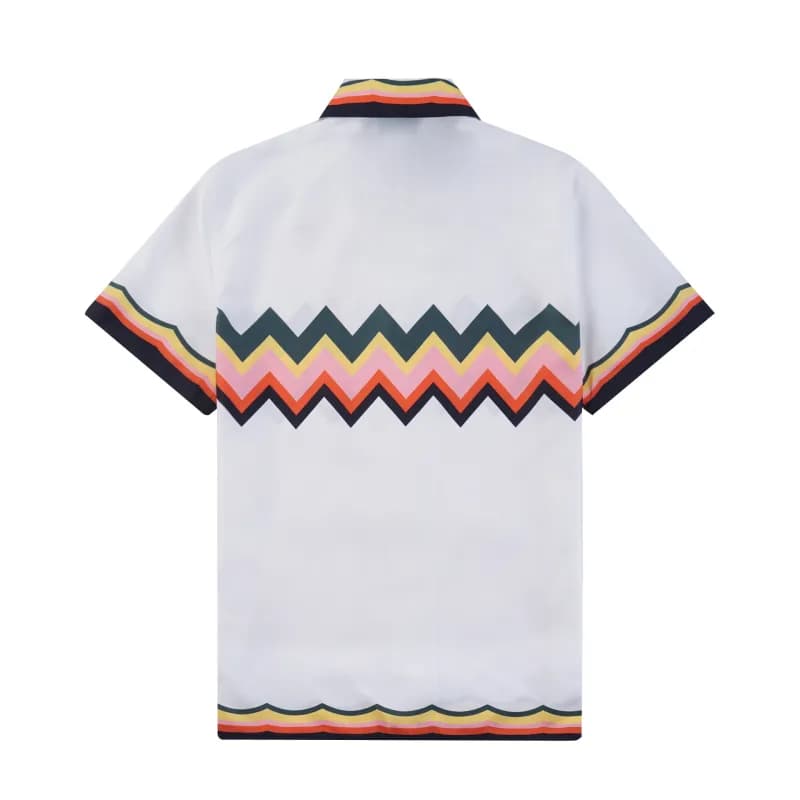 Short-Sleeve Shirt Zigzag Stripe