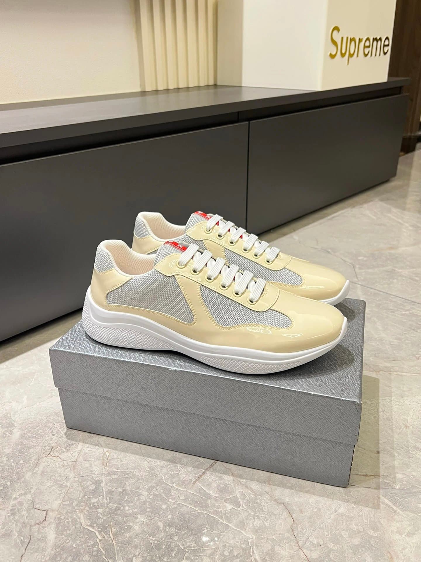 Prada × Supreme Cloudbust Thunder Grey Patent — 24