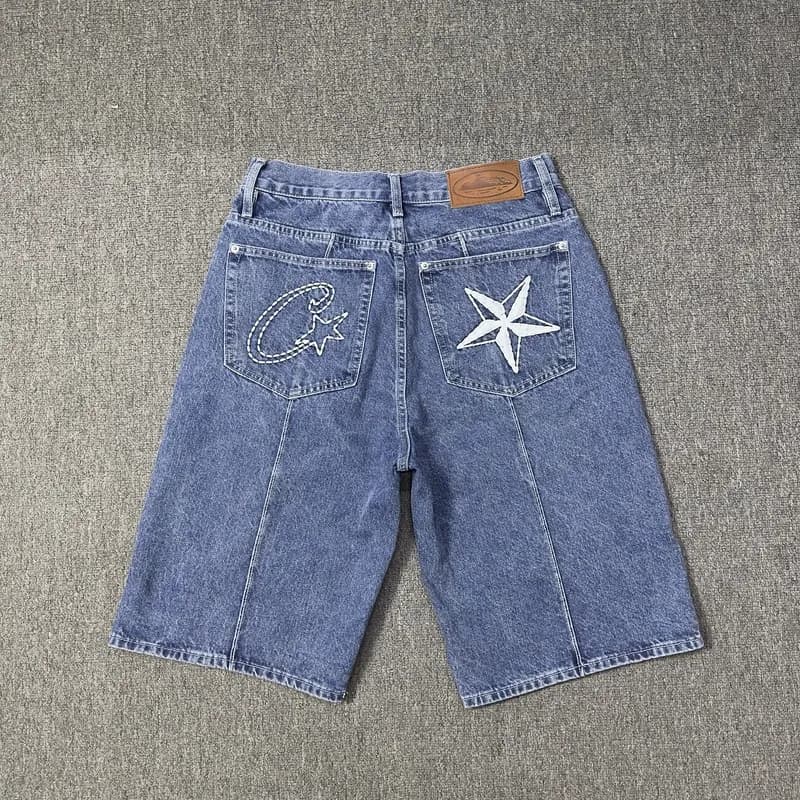 Travis Scott Denim Jacket Cactus Jack Logo — 蓝色牛仔短裤