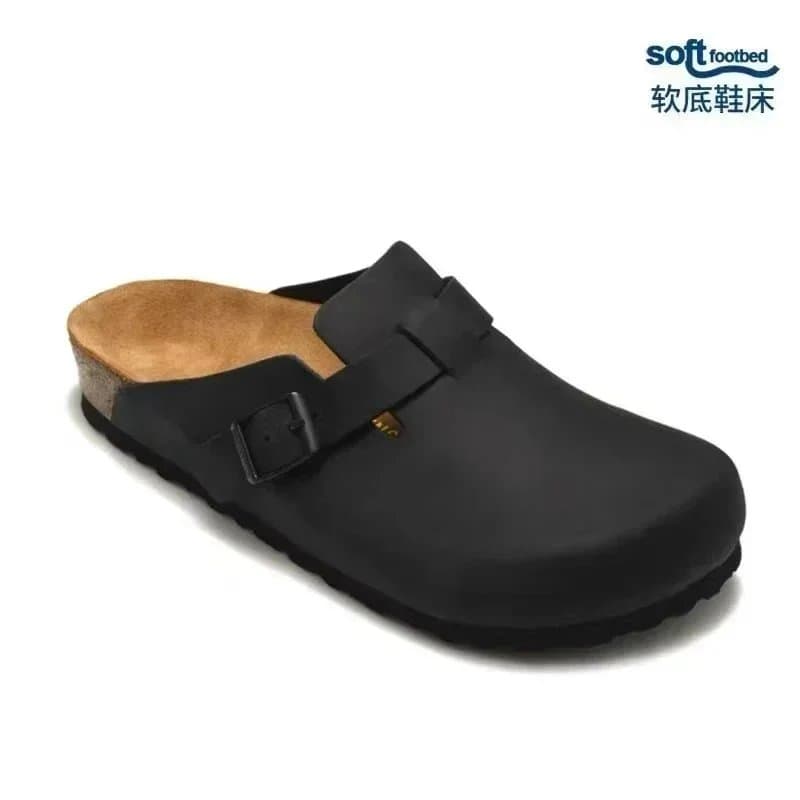 Birkenstock Arizona Two Strap — 黑色皮面