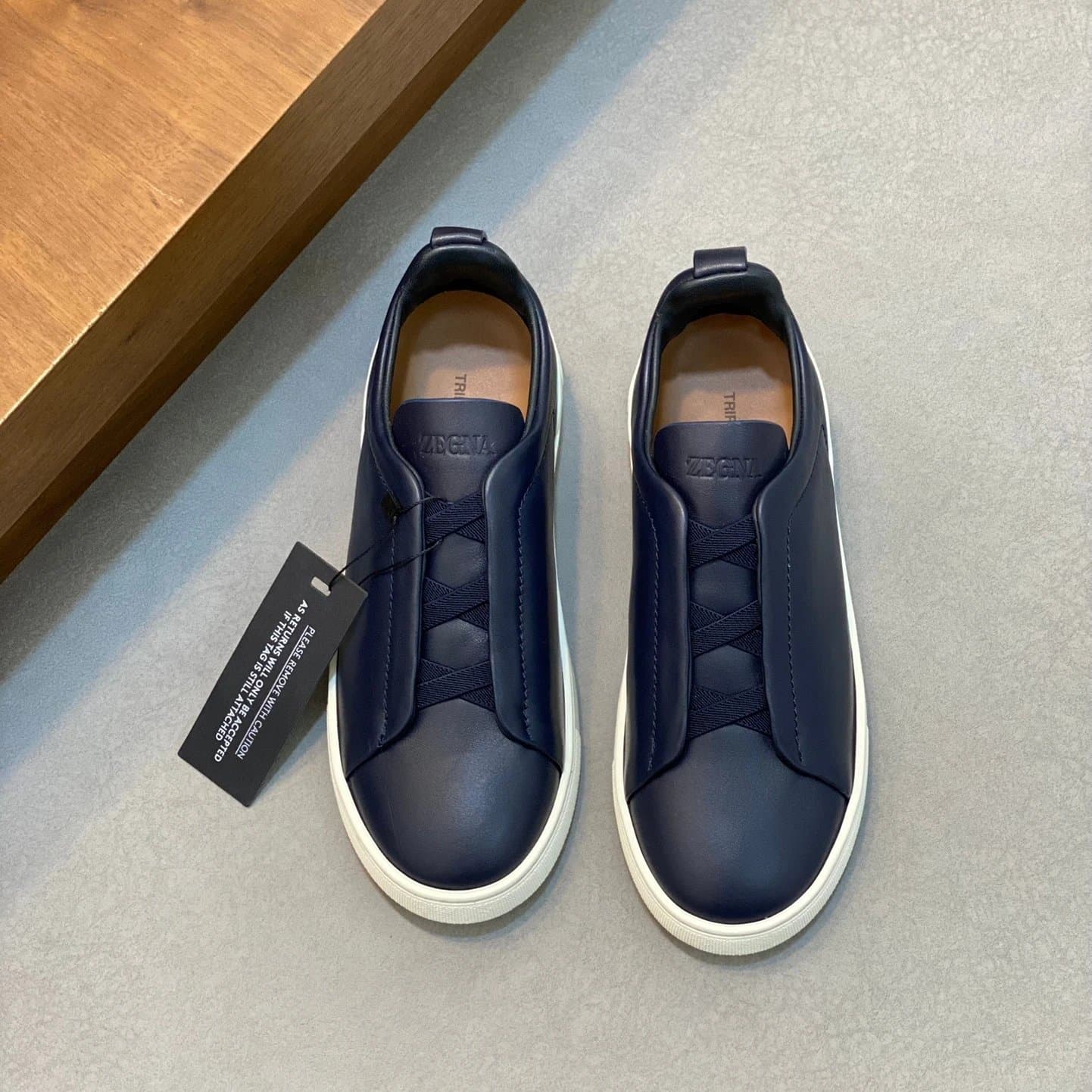 Travis Scott Triple Stitch Navy Leather