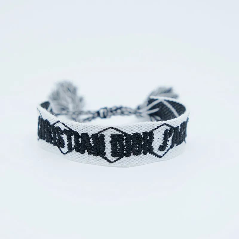 Dior J'Adior Woven Bracelet Pink with Black Logo — 108#