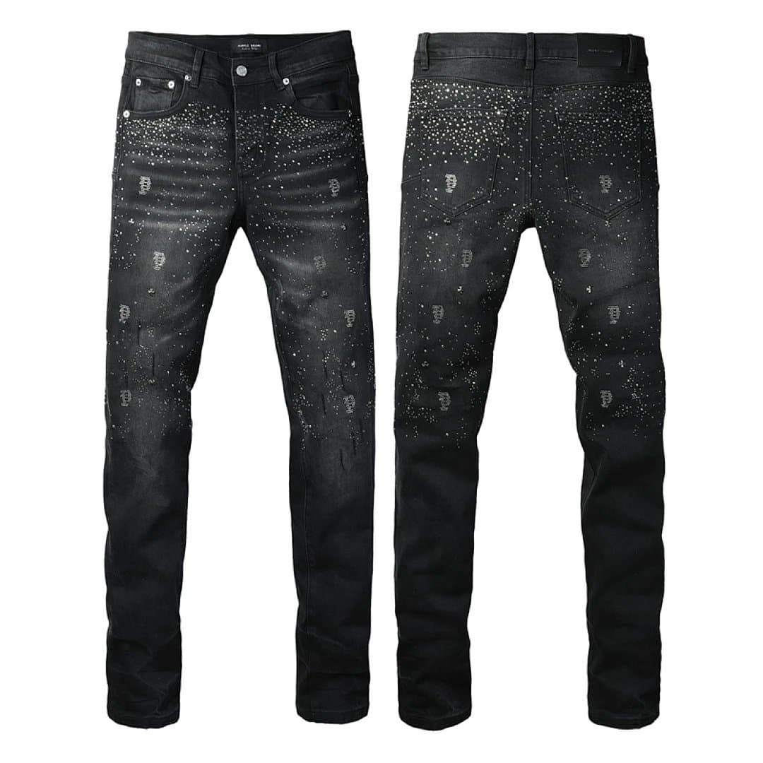 Balenciaga Distressed Jeans Crystal-Embellished