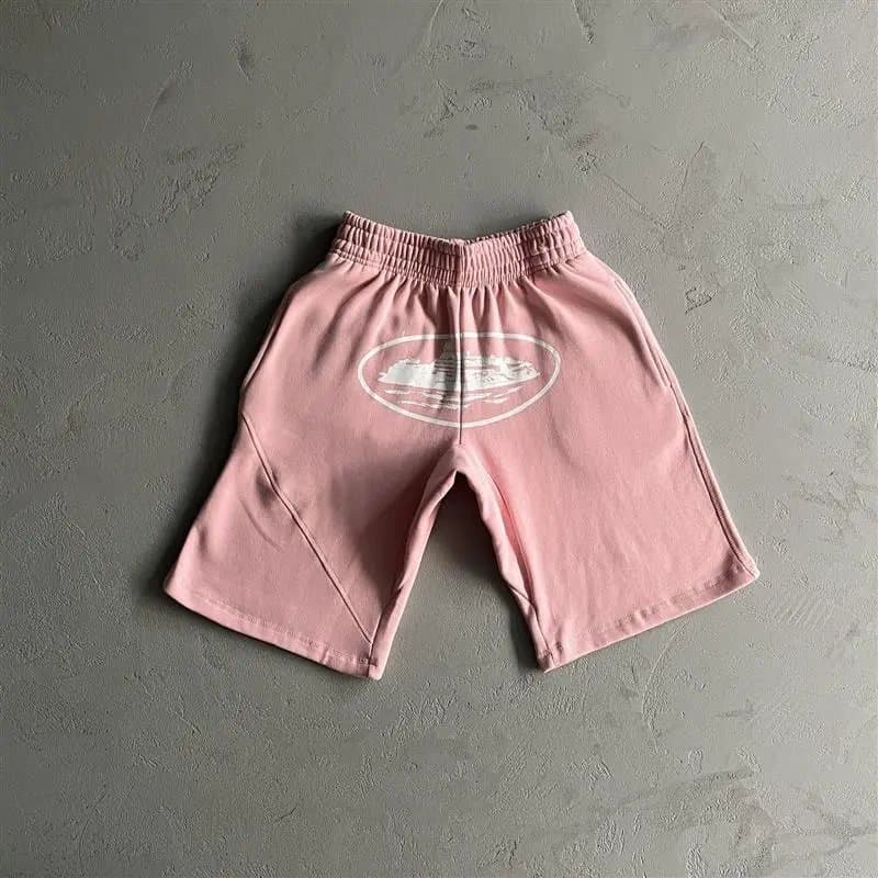 Corteiz Logo Shorts Green Script — 002 Shorts/Powder