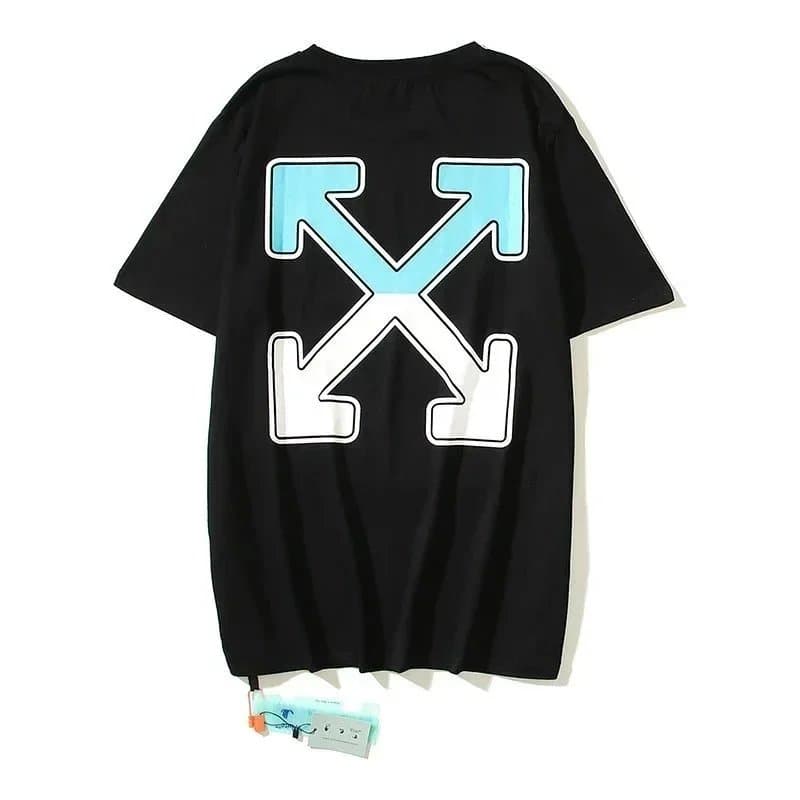 Off-White Arrow Graphic Tee Black with Light Blue and White Arrows