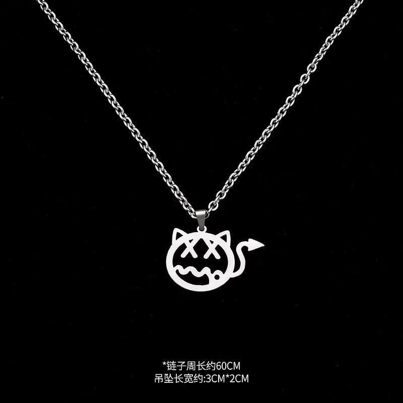 Chrome Hearts Cat Pendant Necklace Devil Cat