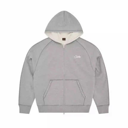Gallery Dept. Zip-Up Hoodie Heather Grey with Cream Lining