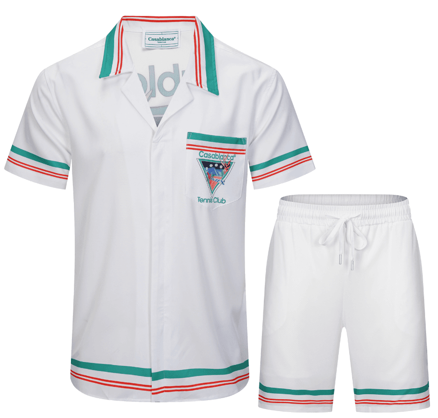 Casablanca Tennis Club Set White with Green and Red Trim