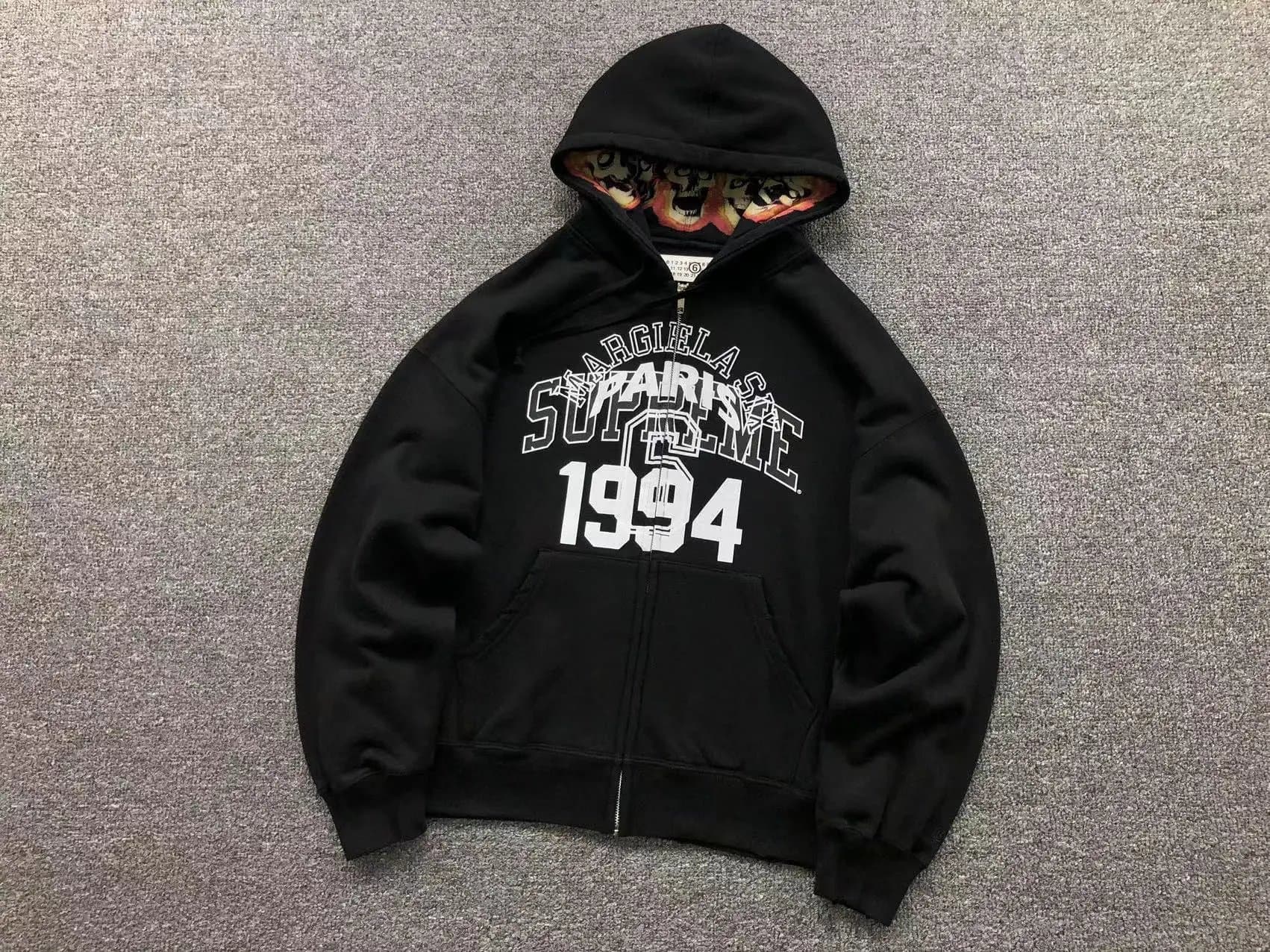 Supreme Logo Sweatpants White Box Logo — E573#拉链卫衣黑色