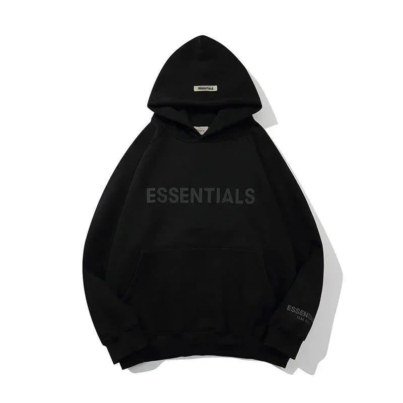 Fear of God Essentials Essentials Tee Embroidered Logo — Essentials  black hoodie-6