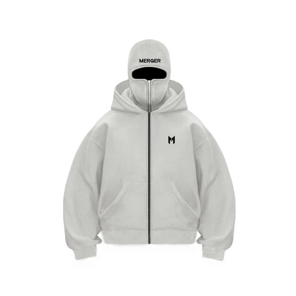 Broken Planet Zip-Up Hoodie Rough Script Logo — Q5 浅灰