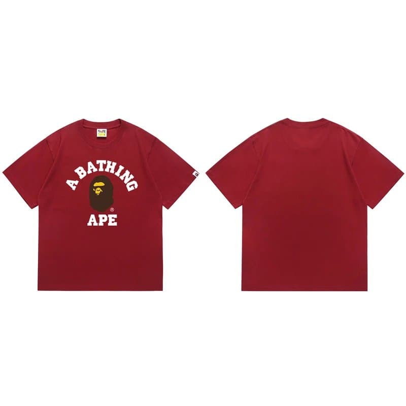BAPE Graphic Tee A Bathing Ape Logo — 057酒红