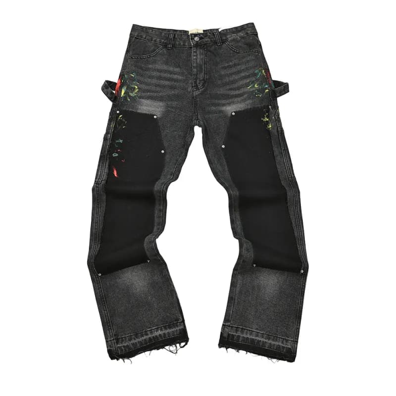 C.P. Company Goggle Jeans Paint Splatter Patchwork