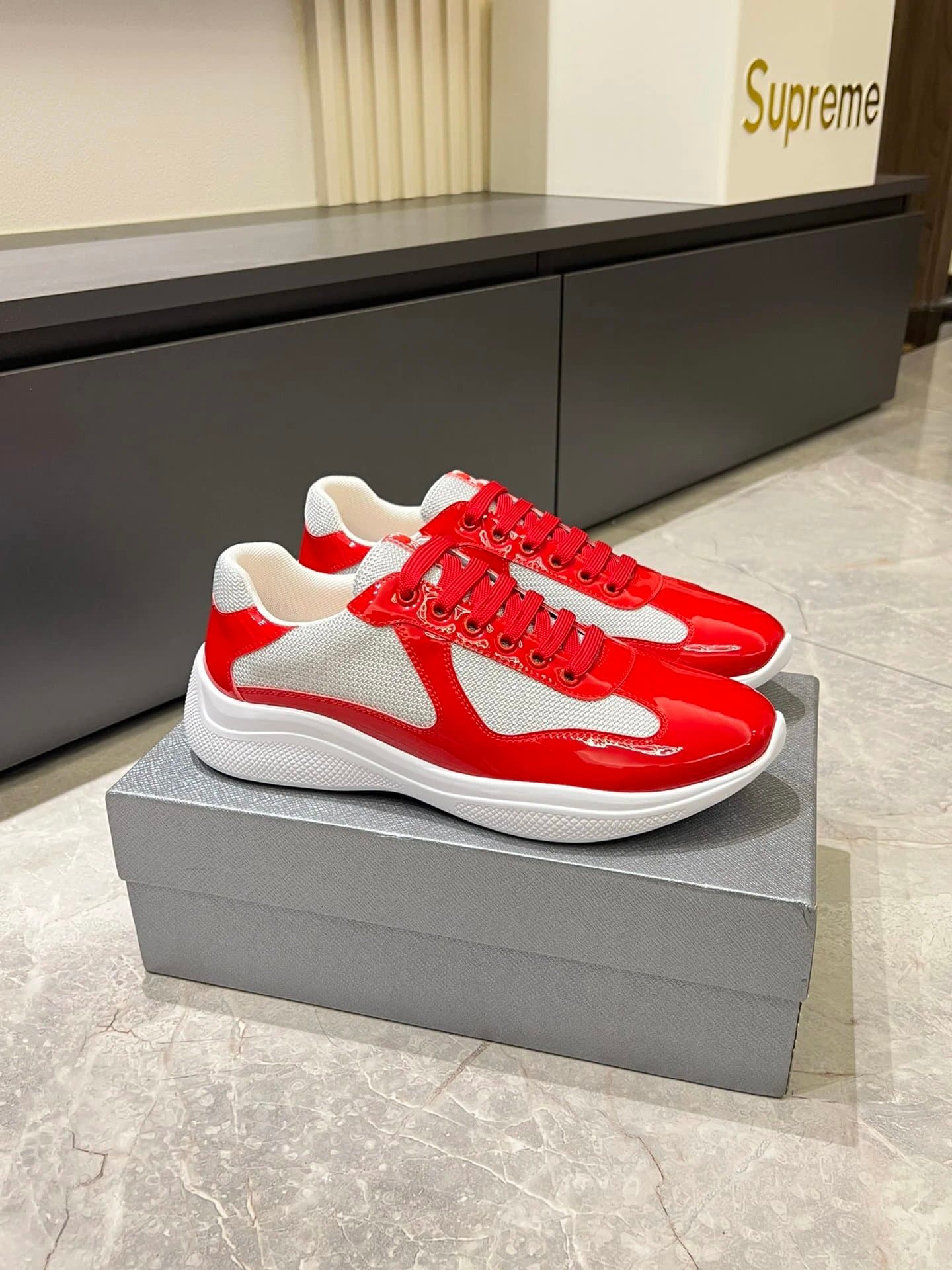 Prada × Supreme Cloudbust Thunder White Black Red — 13