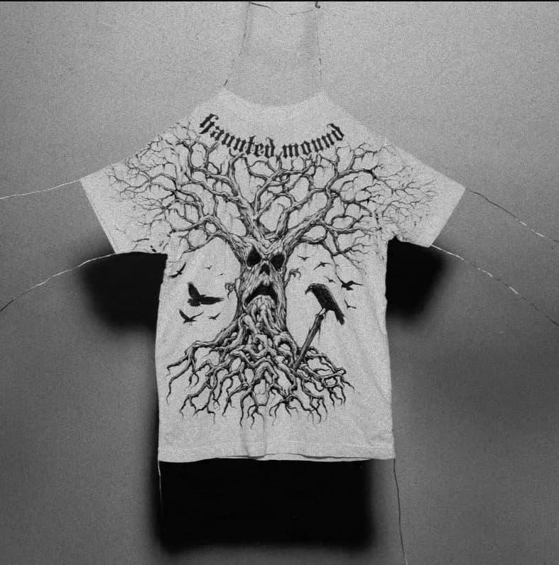 Graphic Tee Skull Eagle Print — 白色1