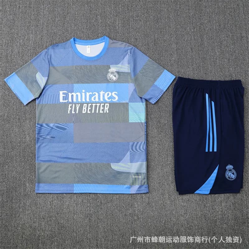 Adidas Training Set Qatar Airways — 2526短袖皇马浅兰色