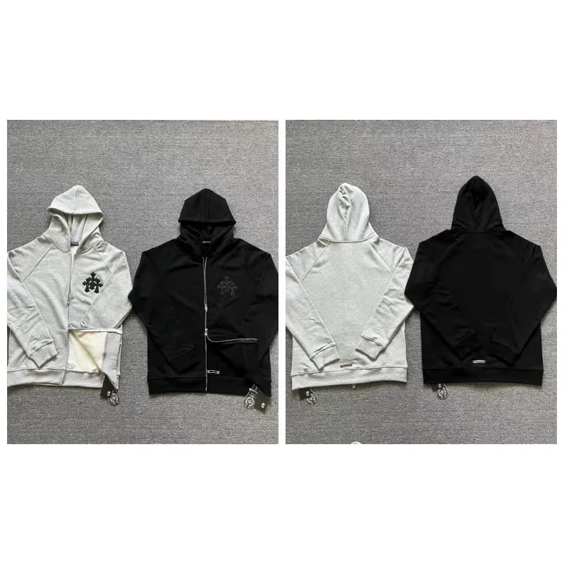 Chrome Hearts Hooded Sweatshirt Cross Logo Embroidery — 5017黑色