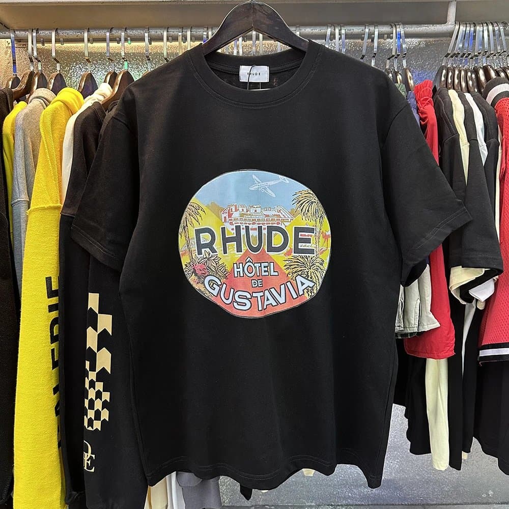 Rhude Graphic Tee Mountain Logo — 5066 黑色