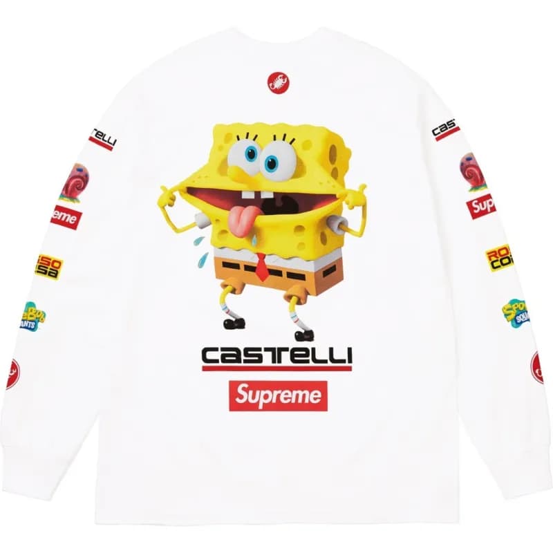 Supreme Long Sleeve Tee SpongeBob x Castelli Collaboration