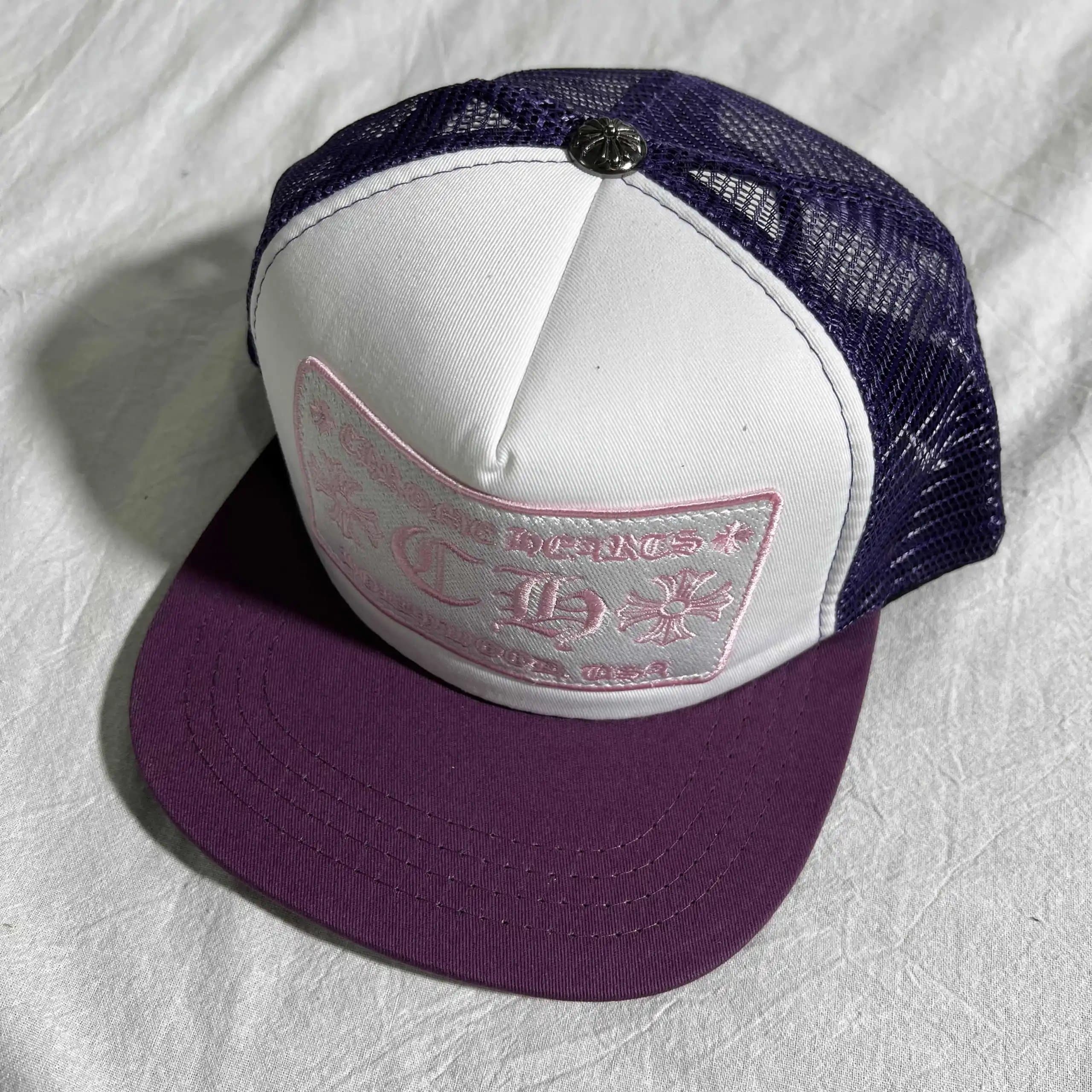 Chrome Hearts Trucker Cap FUCK Patch — 白紫色