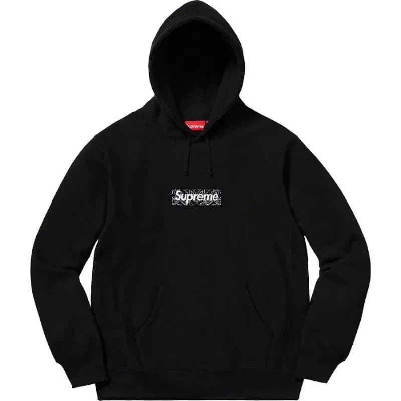 Supreme Box Logo Hooded Sweatshirt Vertical Logo — E513 黑色