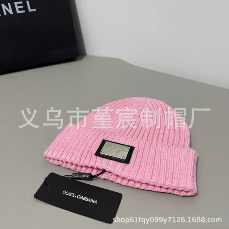 Dolce & Gabbana Knit Beanie Metal Logo Patch