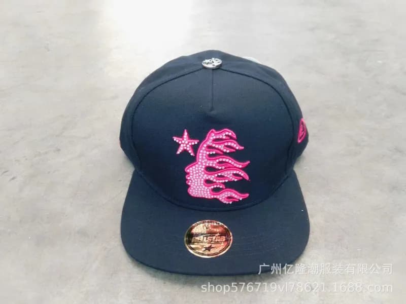 Hellstar Snapback Cap Flame Logo — 48 rhinestone style