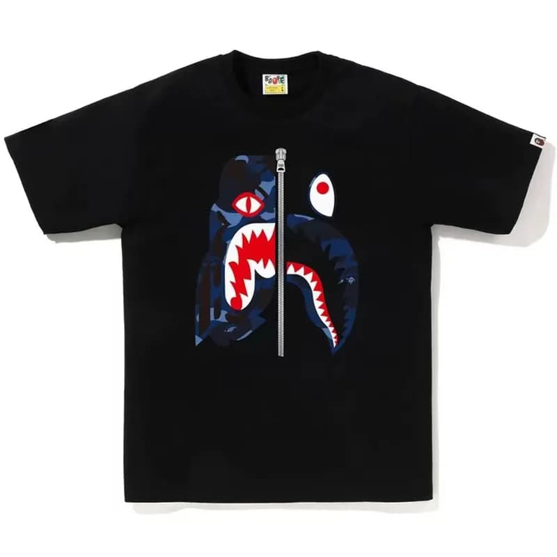 BAPE Shark Tee Zipper Shark Camo