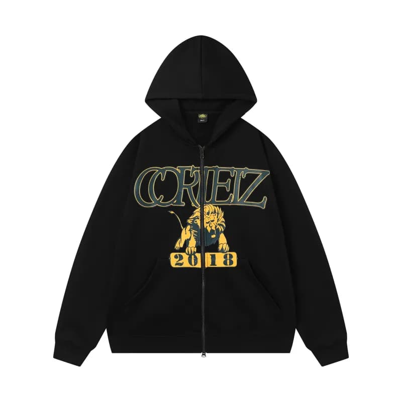 Corteiz Zip-Up Hoodie Lion Logo 2018