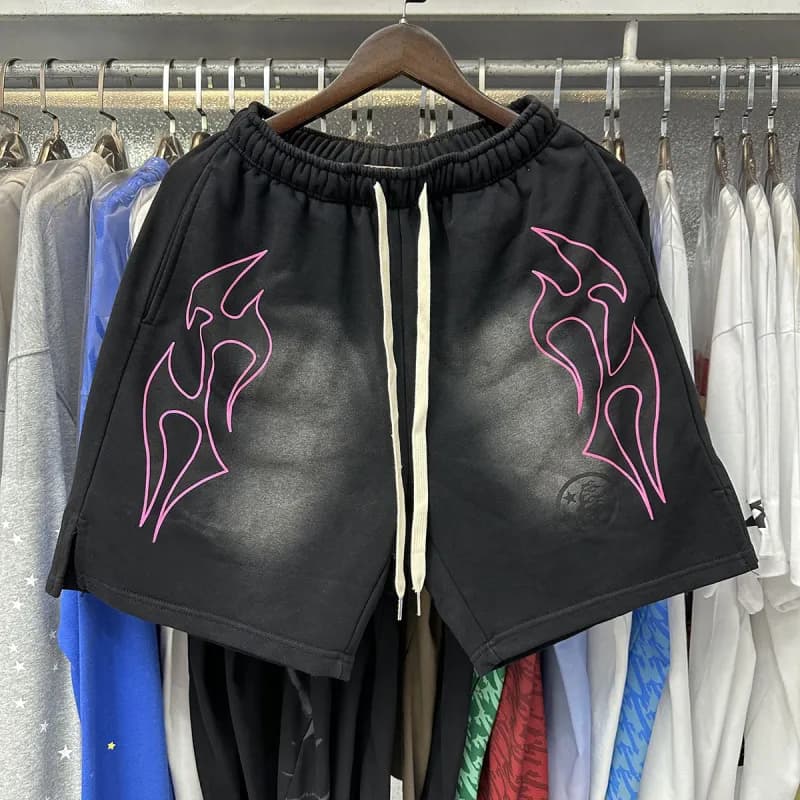 Travis Scott Flame Shorts Pink Flame Graphic