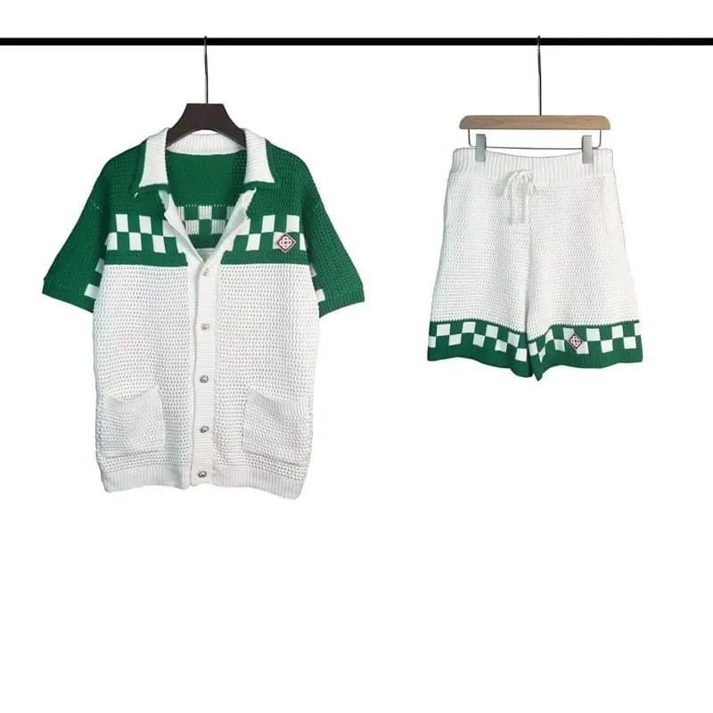 Casablanca Knit Set Wave Pattern — 白绿套装【06款】